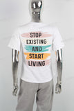 White slim fitting digital printing T shirt Women
