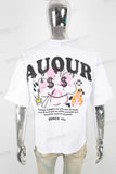 White large digital print T shirt men