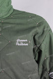 Green knitted diamonds embroidered jacket