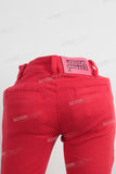 Red skinny denim jeans women