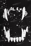 Black digital print paint splatters t shirt