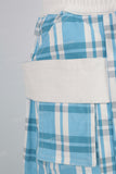 Blue baggy cargo shorts