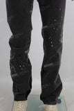 Black stack patchwork paint splatters jeans