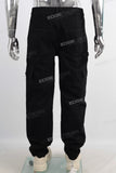 Black cargo straight jeans