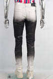 Acid washed wax skinny jeans