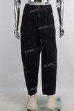 Black straight laser print jeans men