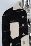 Black patchwork jacket men