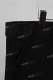 Black embroidered cargo jeans