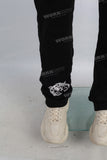 Black digital print cargo pants