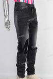 Black damaged patchwork jeans