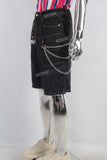Black patchwork damaged shorts