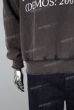 Digital print damaged vintage long shirt