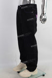Black embroidered straight jeans