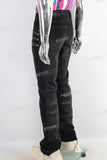 Black zip up boot cut jeans