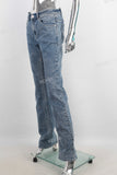 Blue embroidered straight jeans women