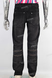 Black zip up boot cut jeans