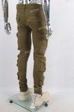 Green cargo skinny jeans men