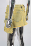 Yellow embroidered patchwork cargo skirt