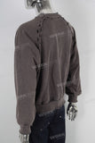 Digital print damaged vintage long shirt