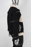 Black patchwork jacket men