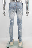 Blue damaged skinny jeans