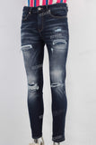 Blue damaged skinny jeans