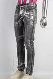 Black waxed skinny jeans