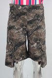 Digital print zip up cargo shorts