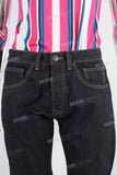 Black flare denim jeans