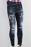 Blue damaged skinny jeans