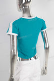 Blue digital print t shirt women