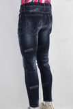Blue damaged skinny jeans