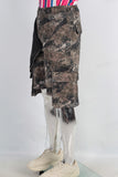 Digital print zip up cargo shorts