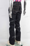 Black flare denim jeans