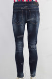 Blue damaged skinny jeans