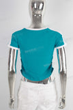 Blue digital print t shirt women