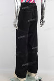 Black baggy zip up patchwork jeans