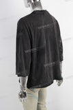 Black large digital print T shirt men