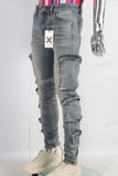 Blue cargo skinny jeans