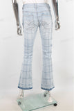 light blue raw hem flare boot cut bootcut women