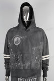 Black digital print paint splatters sun faded hoodie and pants set