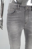 Acid washed skinny stack jeans