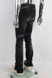 Black Stitching Flared Bottom Jeans men