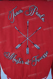 Black faux fur Collar patchwork embroidered red jacket