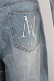 laser print baggy carpenter blue men jeans