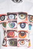 White digital print t shirt