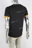 Black Slim Fit Panel Regular T Shirt Men