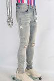 Damage skinny denim jeans