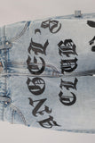 Digital print boot cut shorts