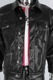Black Leather Jacket And Pants Set Men